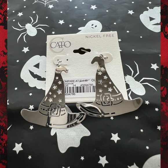 Cato Metallic Witch Hat Earrings - Picture 1 of 1